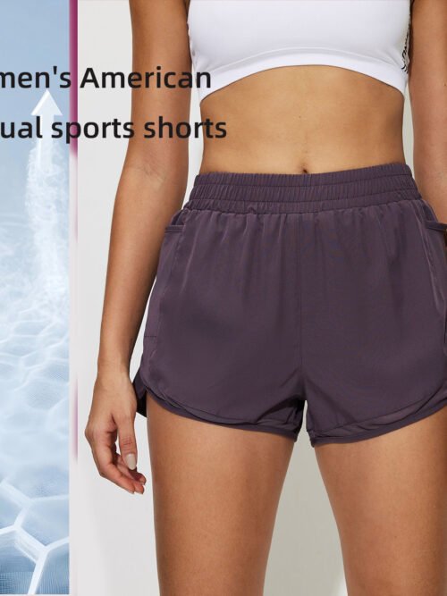 Women's Plus Size Athletic Running Shorts – American Casual Sports Shorts with Elastic Waist, Lightweight Breathable Workout Bottoms for Spring & Summer