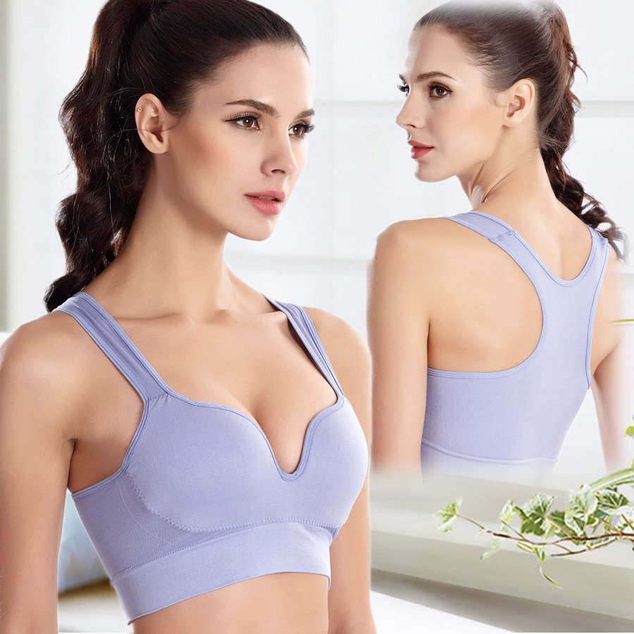 Women's Wire-Free Sports Bra – No-Rim Vest Style, High Support Running & Fitness Bra with Built-In Padding - Image 6