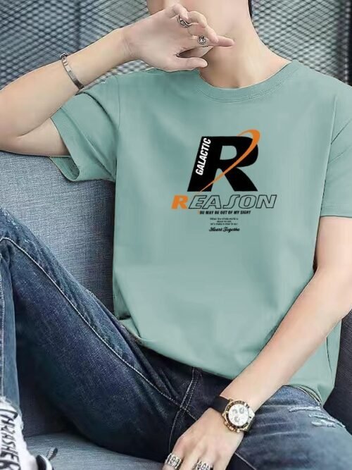 Men's Graphic Letter Print T-Shirt – Casual Short Sleeve Cotton Tee, Trendy Streetwear Style, Soft Breathable Summer Top, Multiple Colors