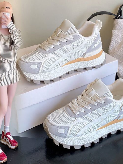 Women’s Chunky Platform Sneakers – Korean Style Thick Sole Fashion Shoes | Trendy Streetwear Casual Sneakers