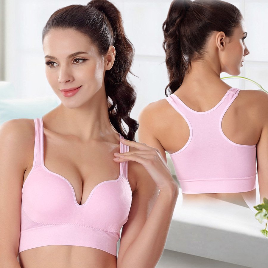 Women's Wire-Free Sports Bra – No-Rim Vest Style, High Support Running & Fitness Bra with Built-In Padding - Image 9