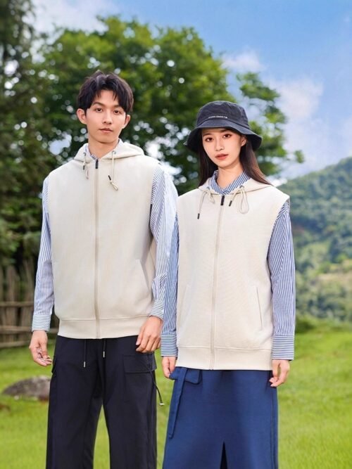 Unisex Zip-Up Fleece Sweater Vest – Casual Couples Matching Sleeveless Jacket for Fall, Outdoor & Everyday Layering