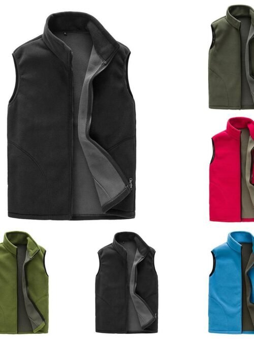 Men's Warm Fleece Vest – Lightweight Zip-Up Sleeveless Jacket for Outdoor, Hiking & Everyday Casual Layering