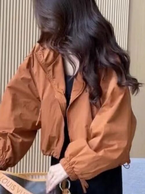 Women's Casual Windbreaker Jacket – Lightweight Versatile Zip-Up Coat for Spring, Fall Layering & Everyday Streetwear