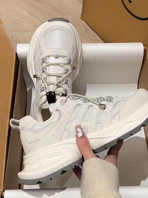 Women's Chunky Platform Sneakers – Thick Sole Elevated Casual Running Shoes for Everyday Streetwear & Outdoor Comfort